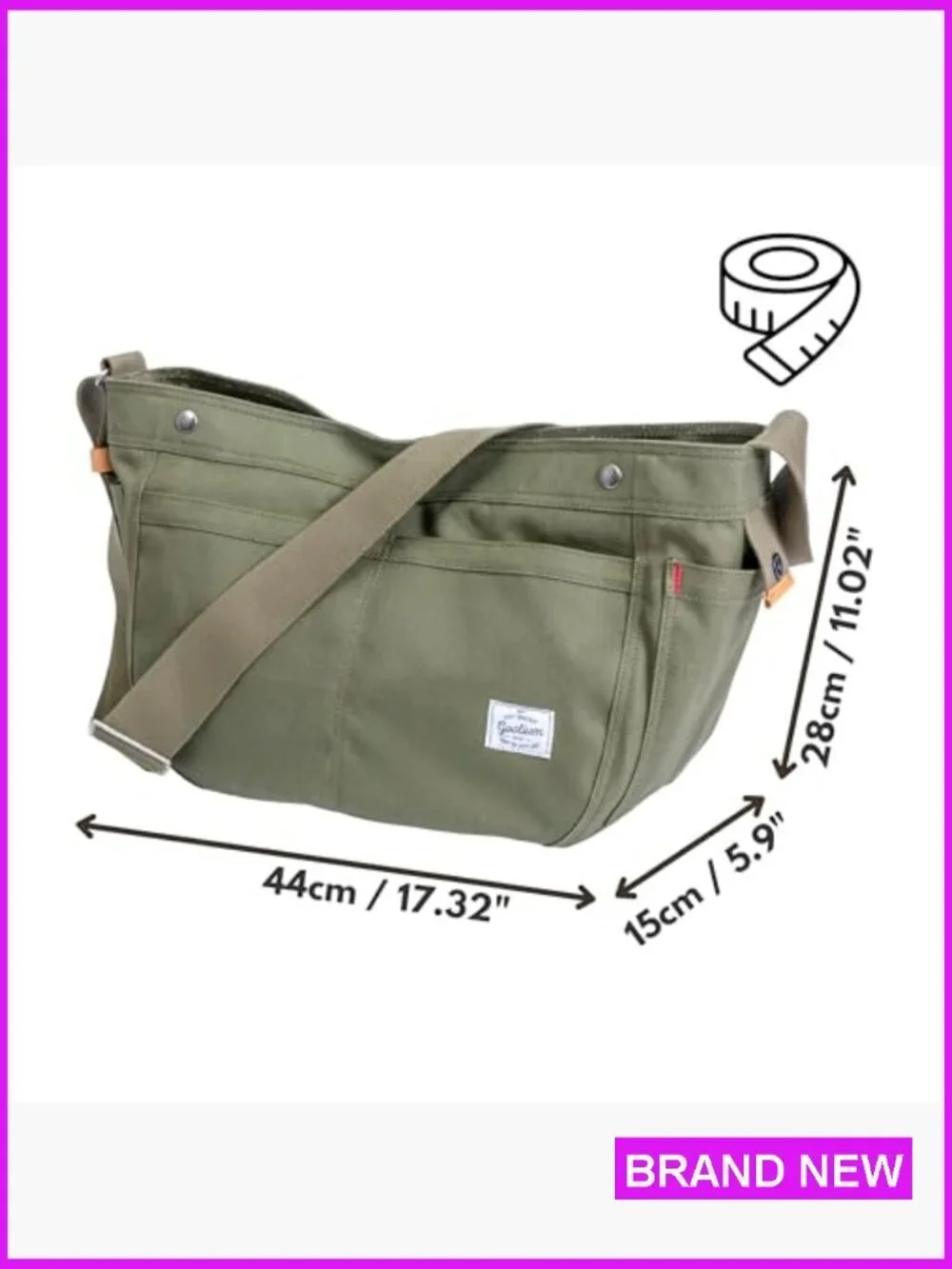 Canvas Crescent Hobo Crossbody Bag Large Capacity Adjustable Strap Casual